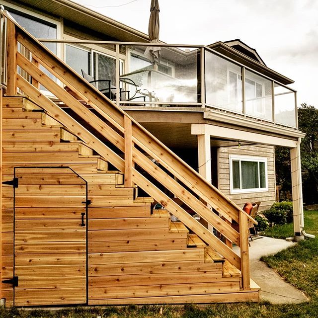 Here is your stair way to heaven... ....well I guess more like to the top of your deck. Ether way we took that useless space underneath the stairs and created it into a custom shed just for their lawnmower and other yard tools. .
.
.
.
#formation #fe
