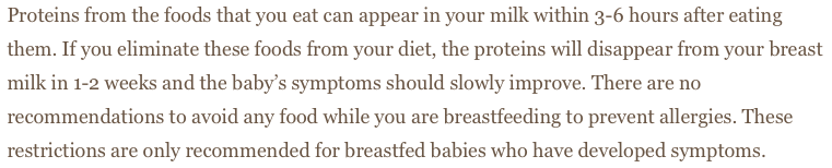 adapted from Children’s Hospital of Philadelphia (CHOP): https://www.chop.edu/pages/breastfeeding-baby-food-allergies