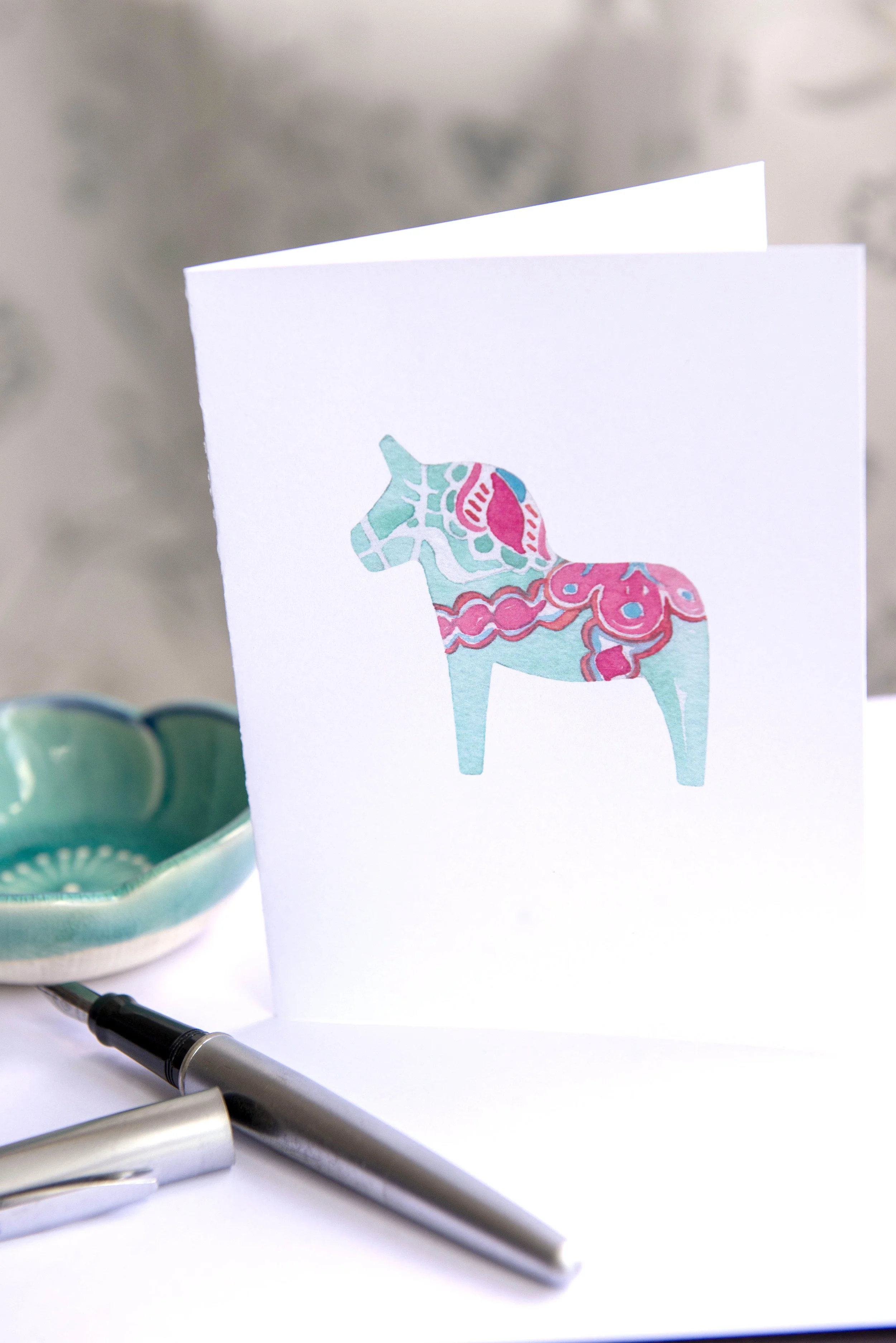 Printable watercolor greeting cards. Download once and print again and again!  Prints (2) cards per 8.5x11 inch paper. 