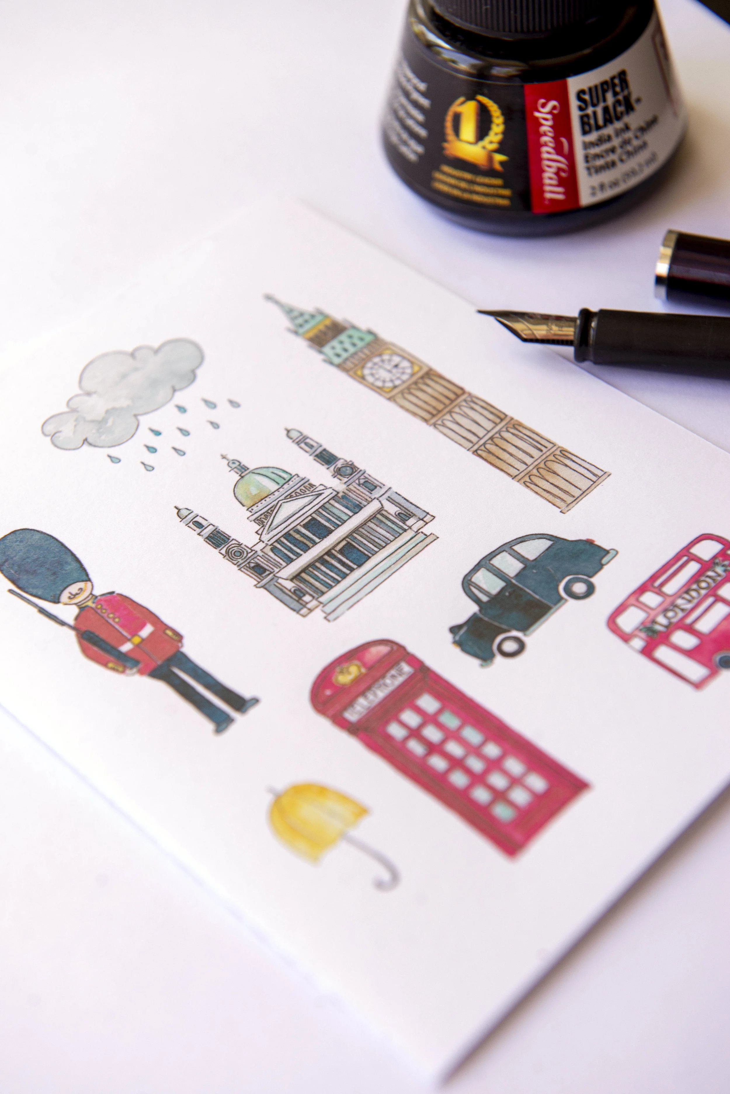 Printable watercolor greeting cards. Download once and print again and again!  Prints (2) cards per 8.5x11 inch paper. 