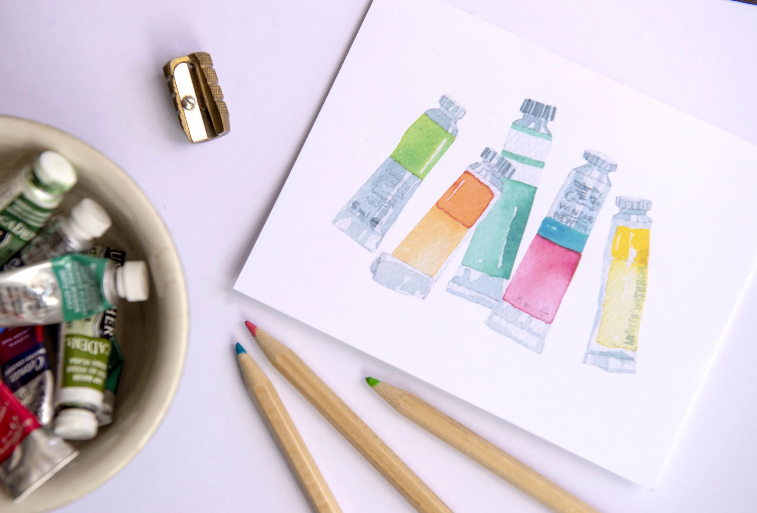 Printable watercolor greeting cards. Download once and print again and again!  Prints (2) cards per 8.5x11 inch paper. 