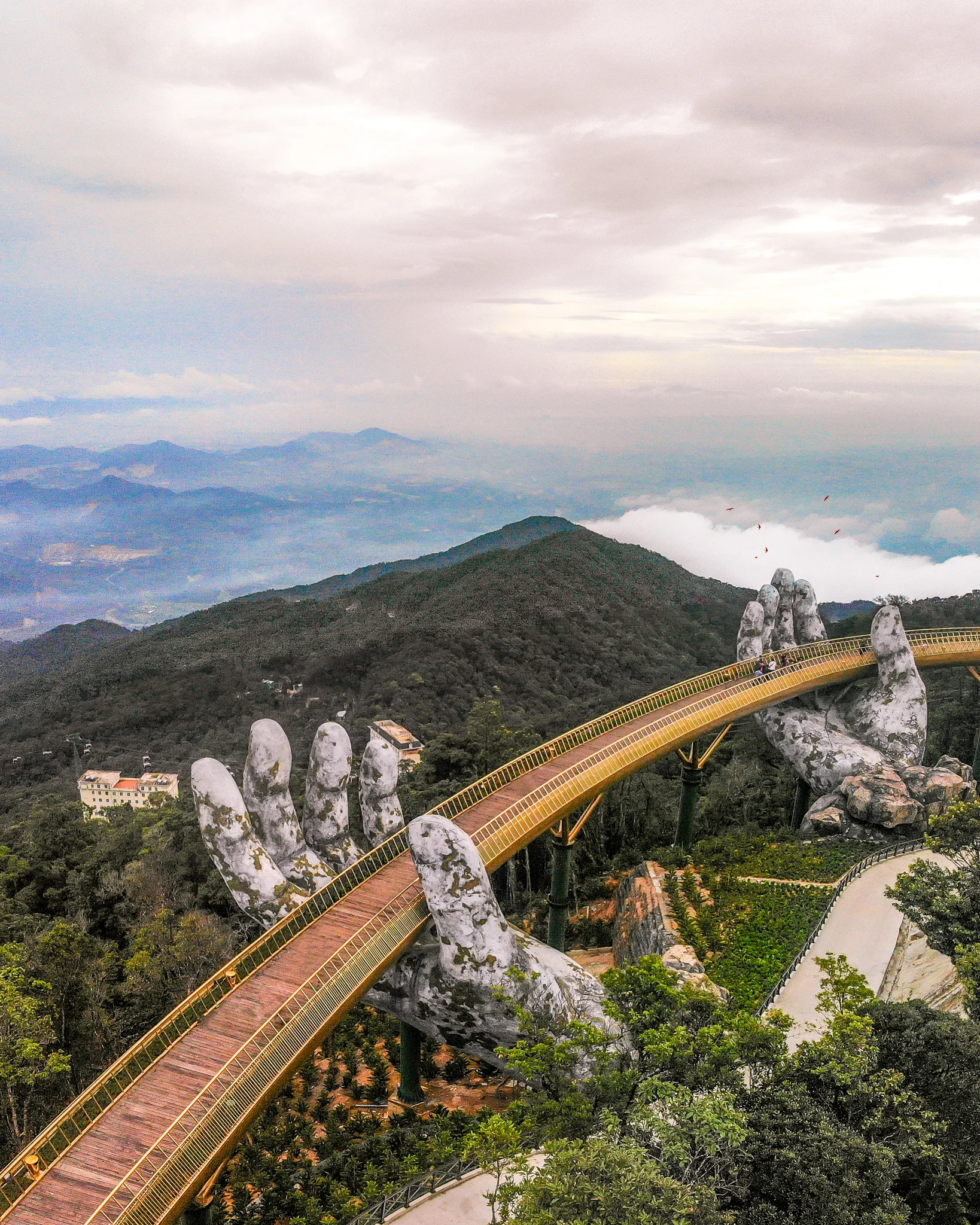 The EPIC Golden Bridge Suspended by Hands on Bana Hills in Vietnam! 