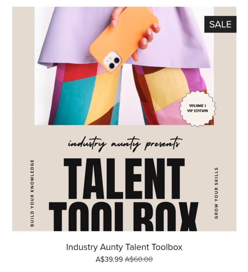 Don't get caught out with dodgy contracts. Learn how to avoid them. Right now, Industry Aunty Talent Toolbox 🧰 is HALF PRICE. Simple, easy to use and accessible anytime. 50% off for a limited time only. Get your copy now. #industryaunty