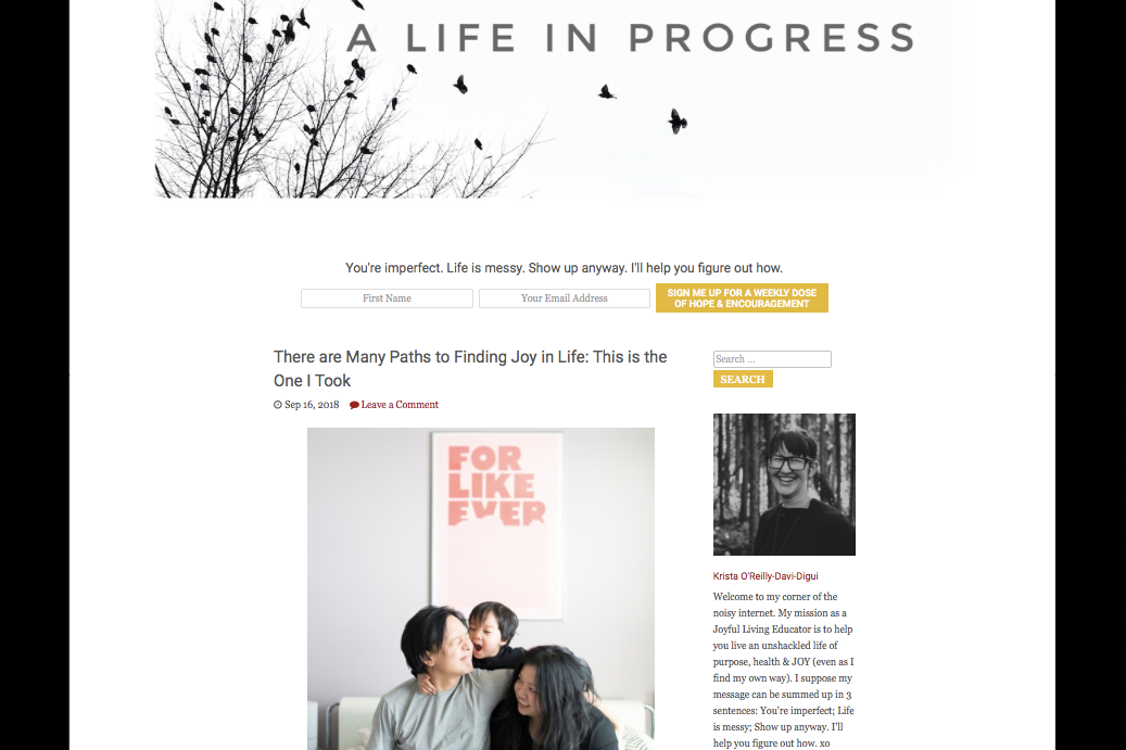 Helen Youn with family on A Life in Progress blog