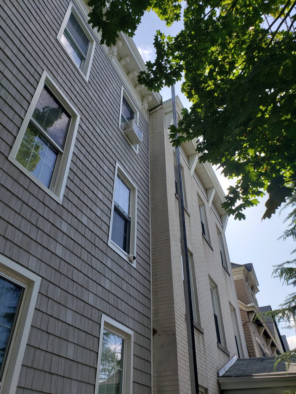 New siding installation