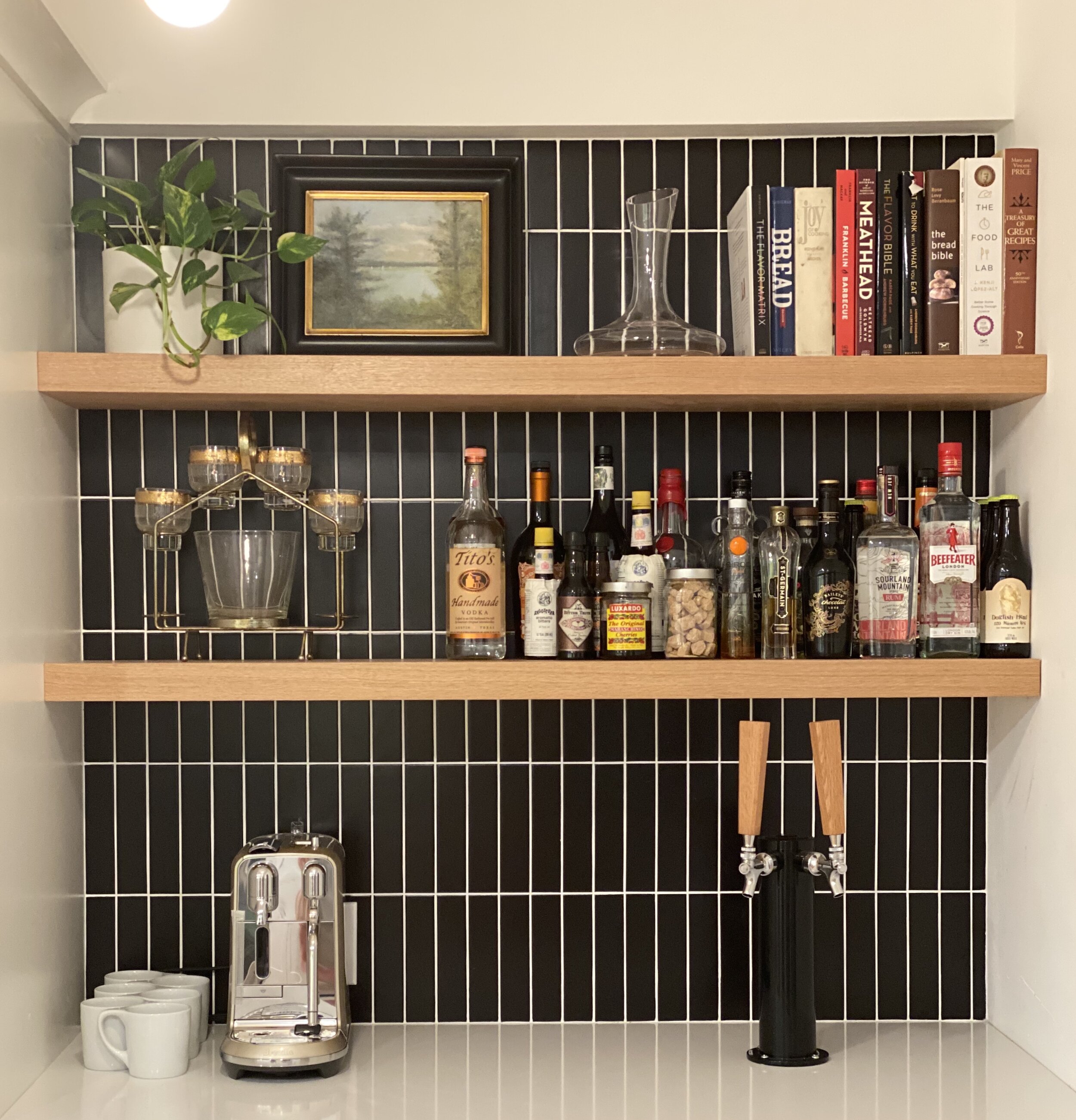 Custom Bar with Wine Fridge and Beer Tap