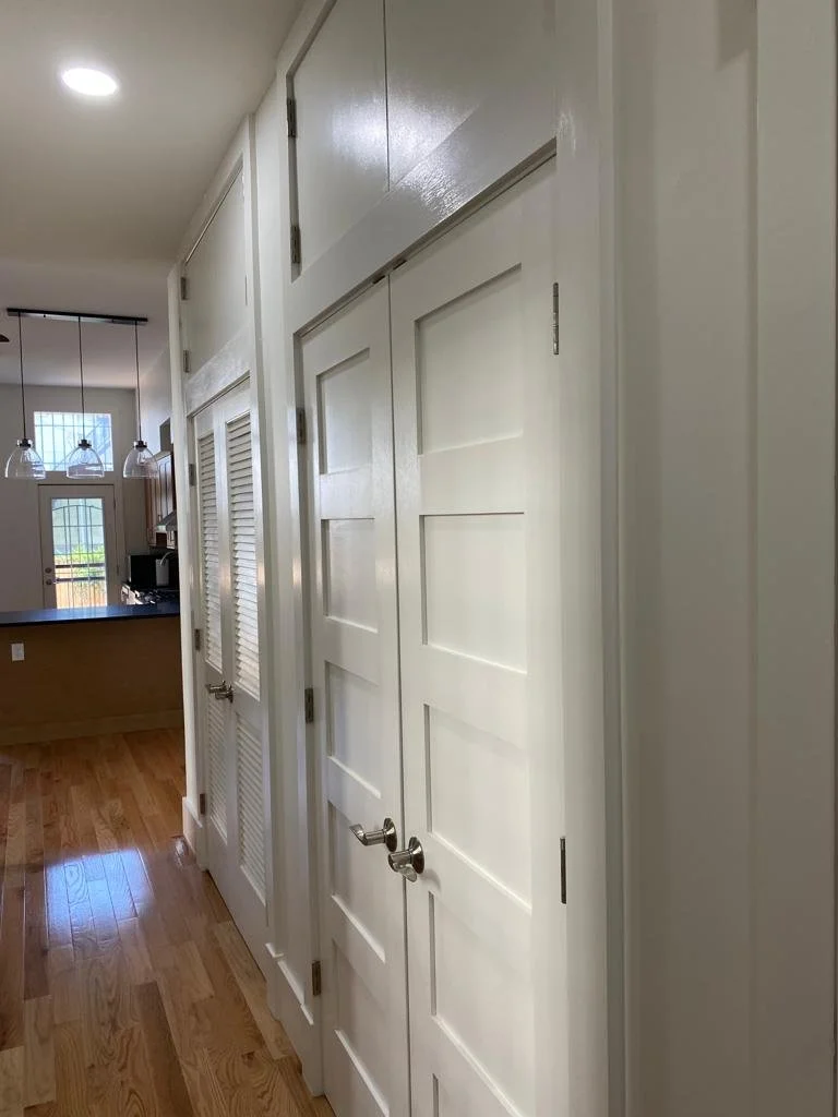Closets with custom storage above