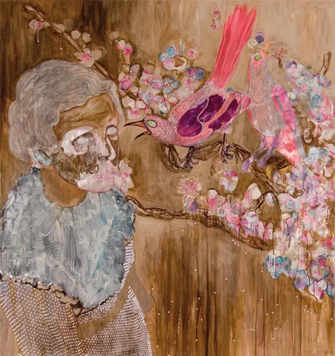 Birds of pray 2006 150 x 120 cm tekening op papier