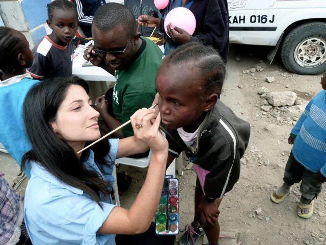 Aline undertaking field work in Kenya.
