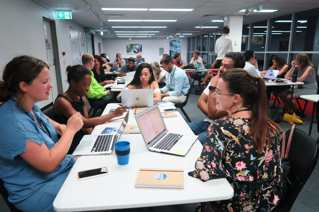 Elevate+ Accelerator participants working from Griffith University.