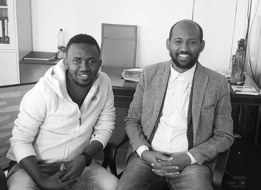 Ephrem Bekele (r), with Erk Mead Co-Founder Endalk Assefa (l).
