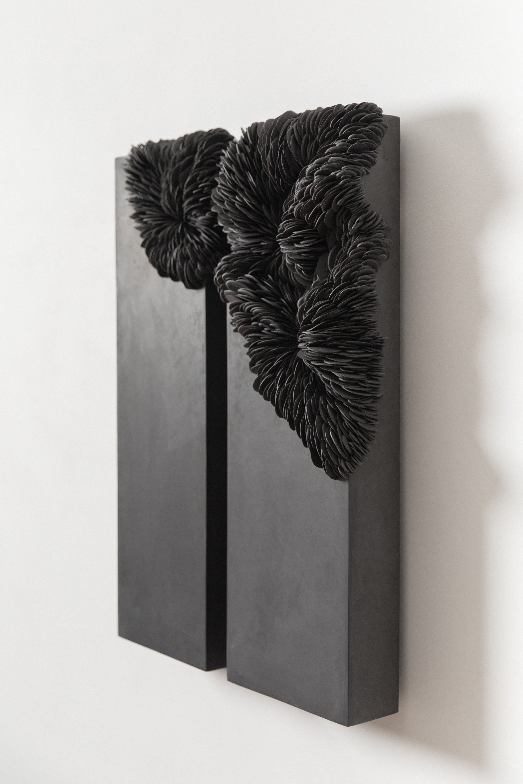 Collapsed Diptych (black). 65cm H x 46cm W. 