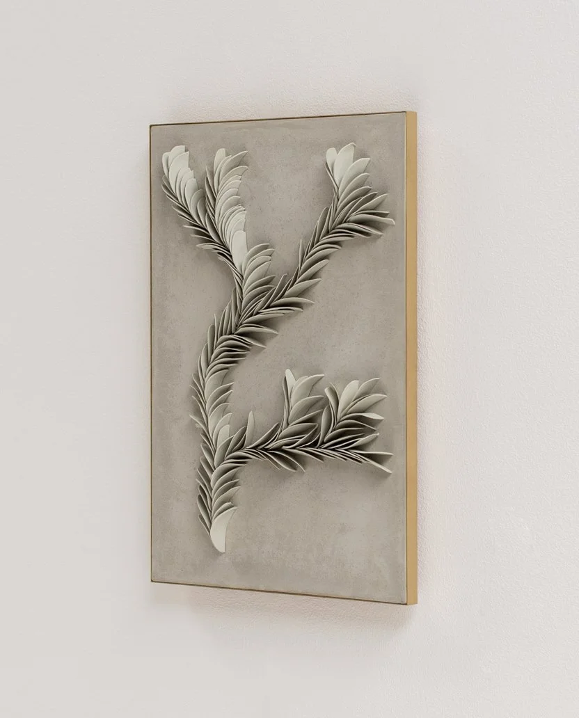 Branching porcelain (sage). 60cm H x 41cm W.