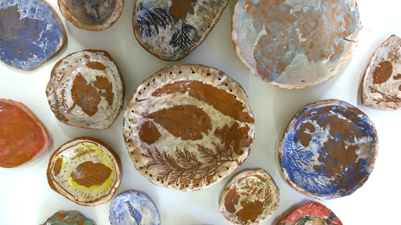 Autumn bowls. Made by students ages 7 - 13 at The Downs, Malvern.