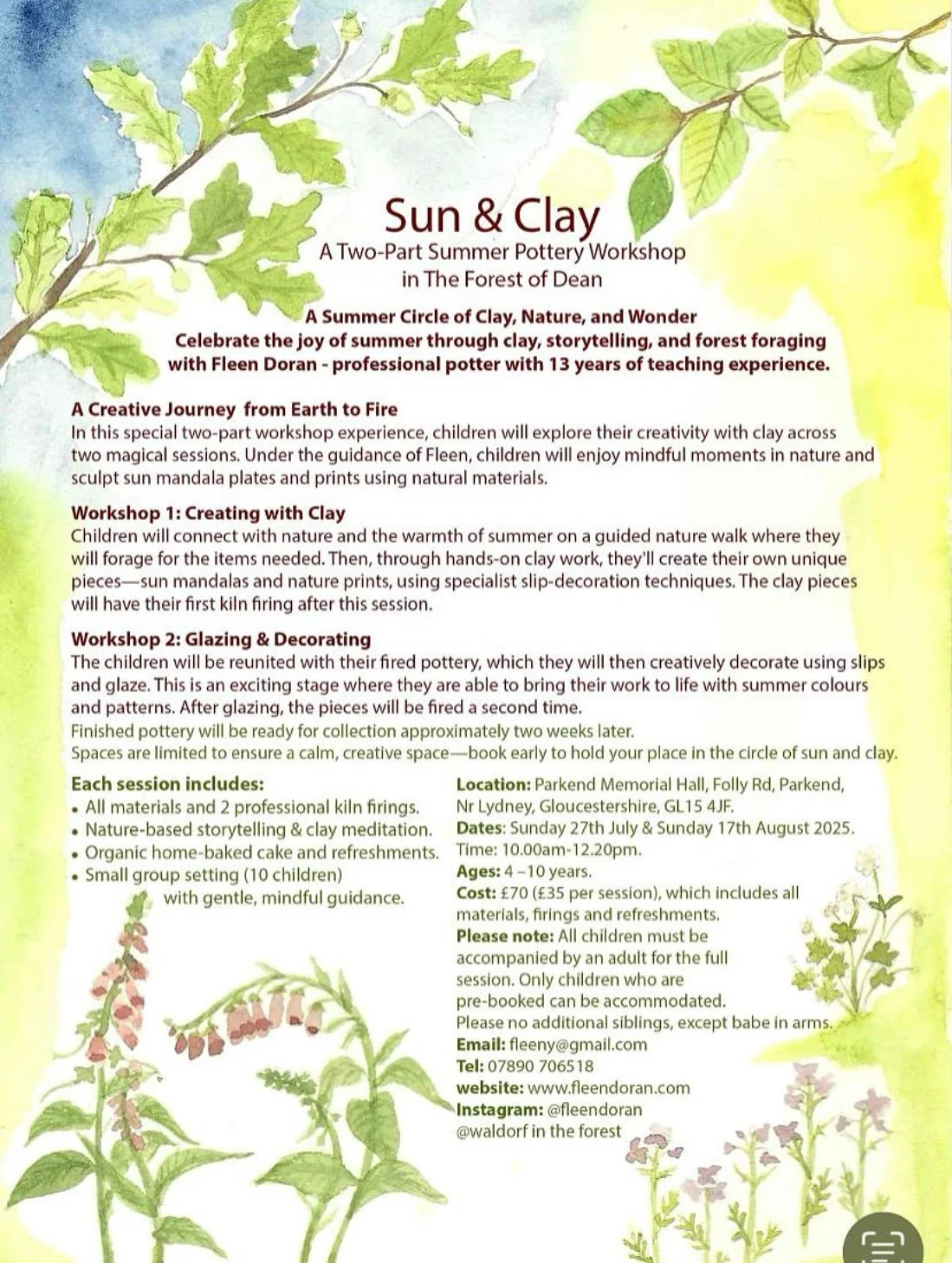 I&rsquo;ve been working on something really close to my heart, and I&rsquo;m so happy to finally share it with you. This summer, I&rsquo;ll be running a special two-part pottery workshop for children- Sun &amp; Clay, a celebration of creativity, natu