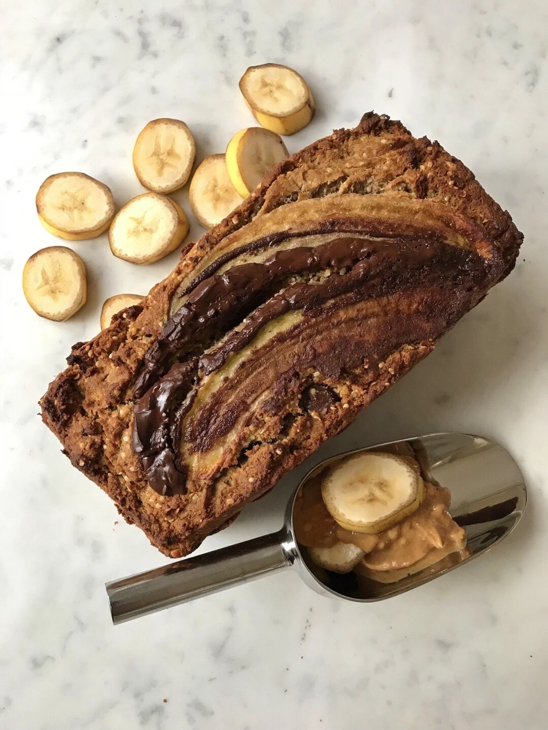 PB & CHOCOLATE CHUNK BANANA BREAD (grain-free)