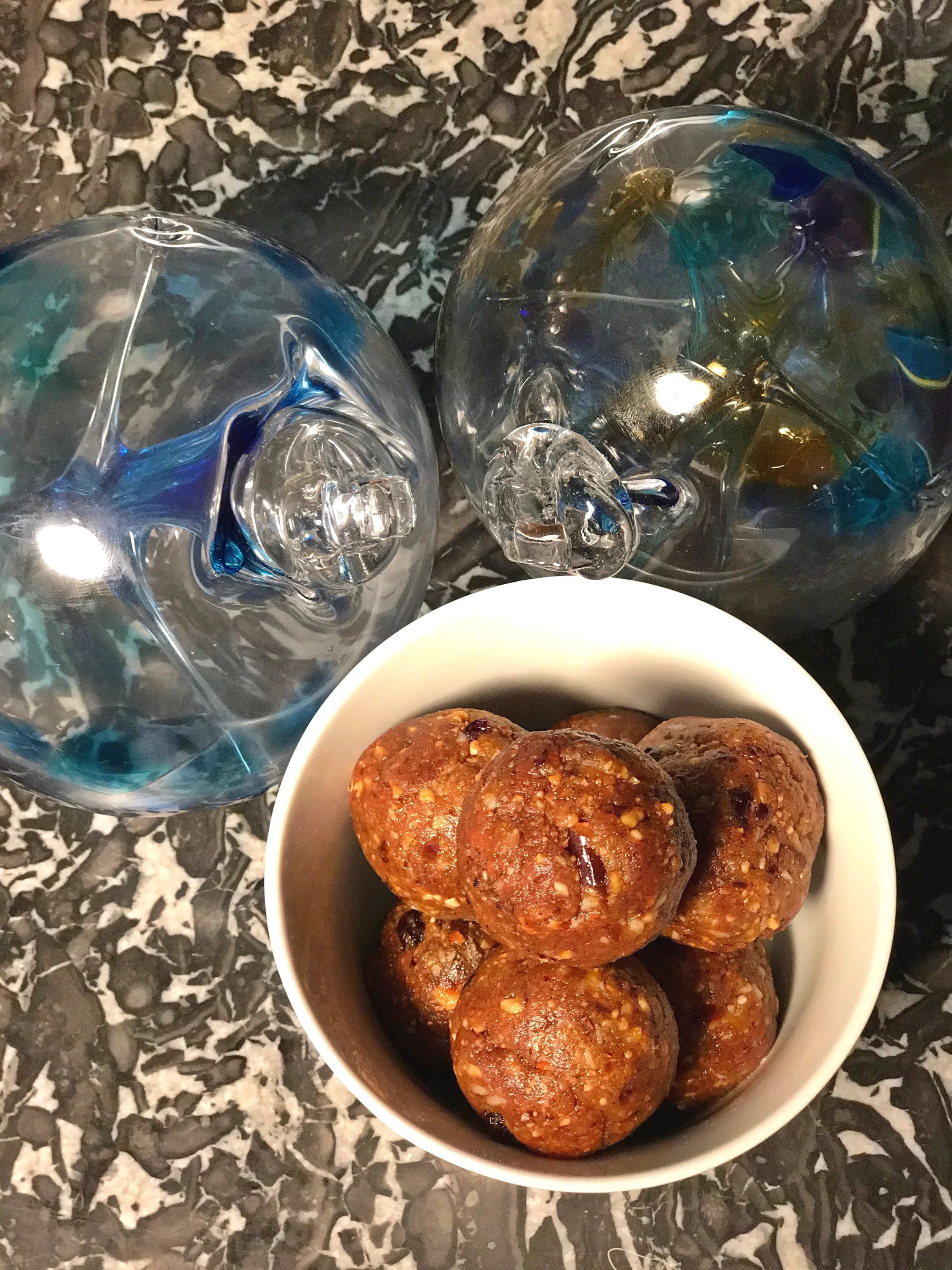 THIS BATCH USED ALMONDS, CASHEWS AND WALNUTS, NATURAL PROTEIN POWDER, AND DRIED CHERRIES.