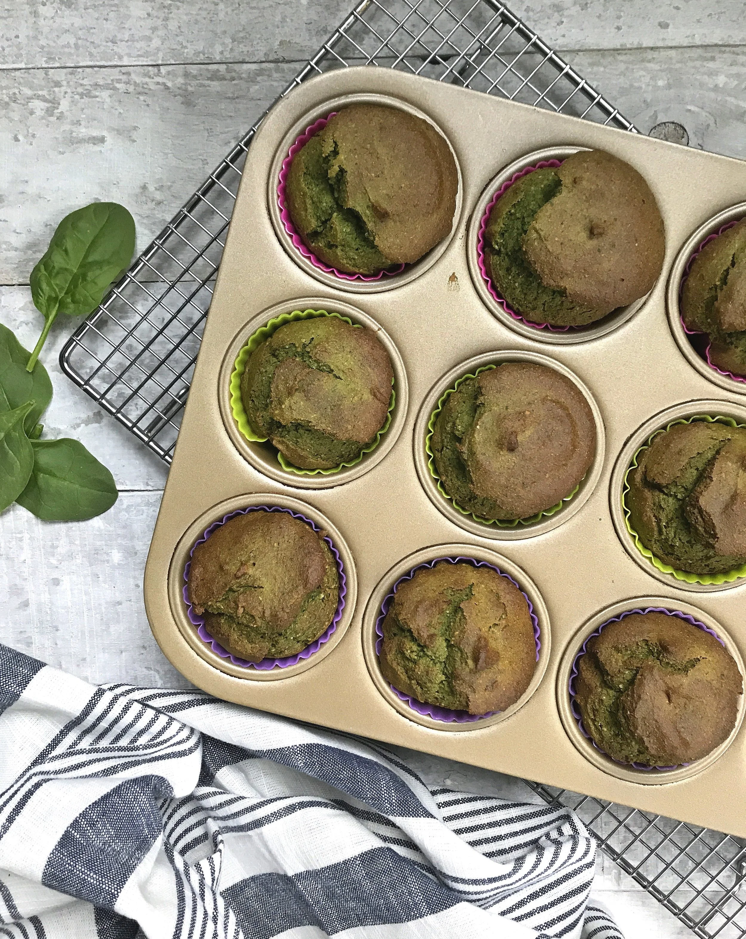 BANANA SPINACH MUFFINS (grain-free)