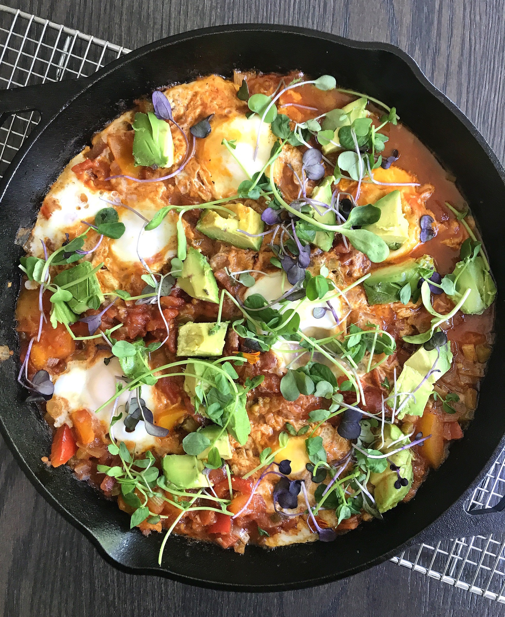 SHAKSHUKA WITH AVOCADO AND MICROGREENS.jpg