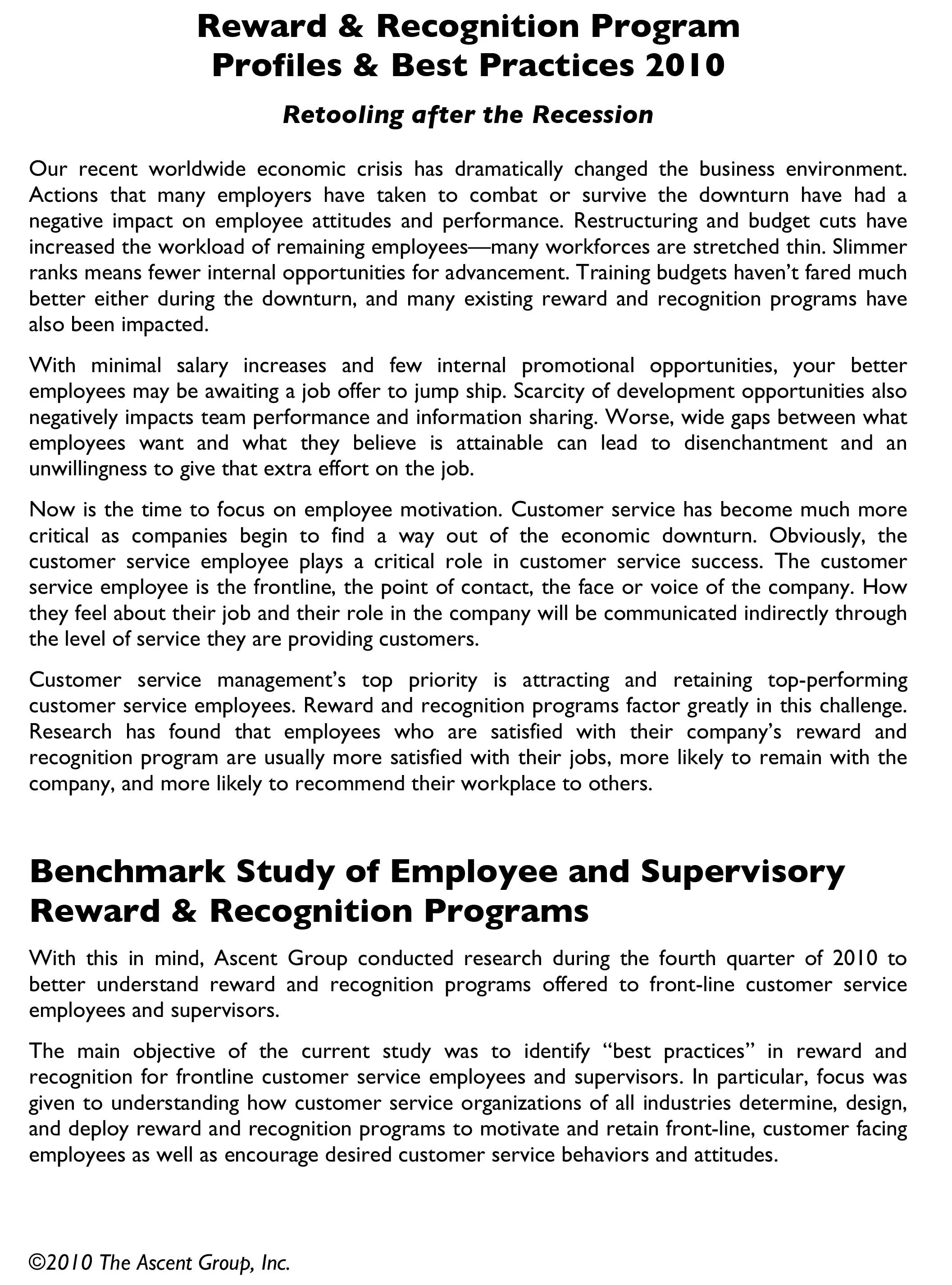 Reward & Recognition Programs