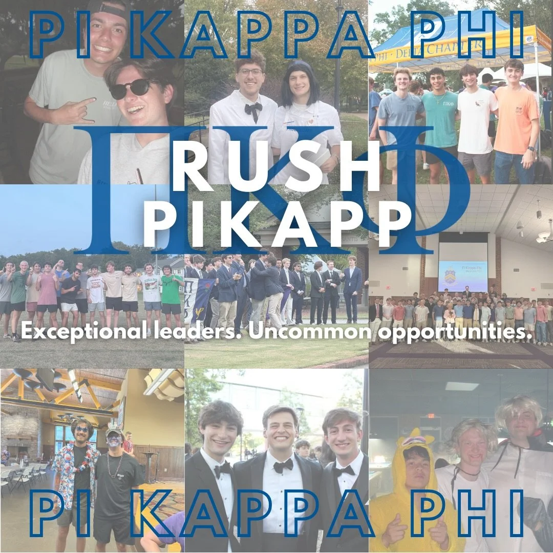 The Delta Chapter of Pi Kappa Phi is excited to begin the recruitment process this week! Here is a quick look into our chapter philanthropy, involvements, leadership, and more.

For any recruitment-related questions, please contact our Vice Archon, S