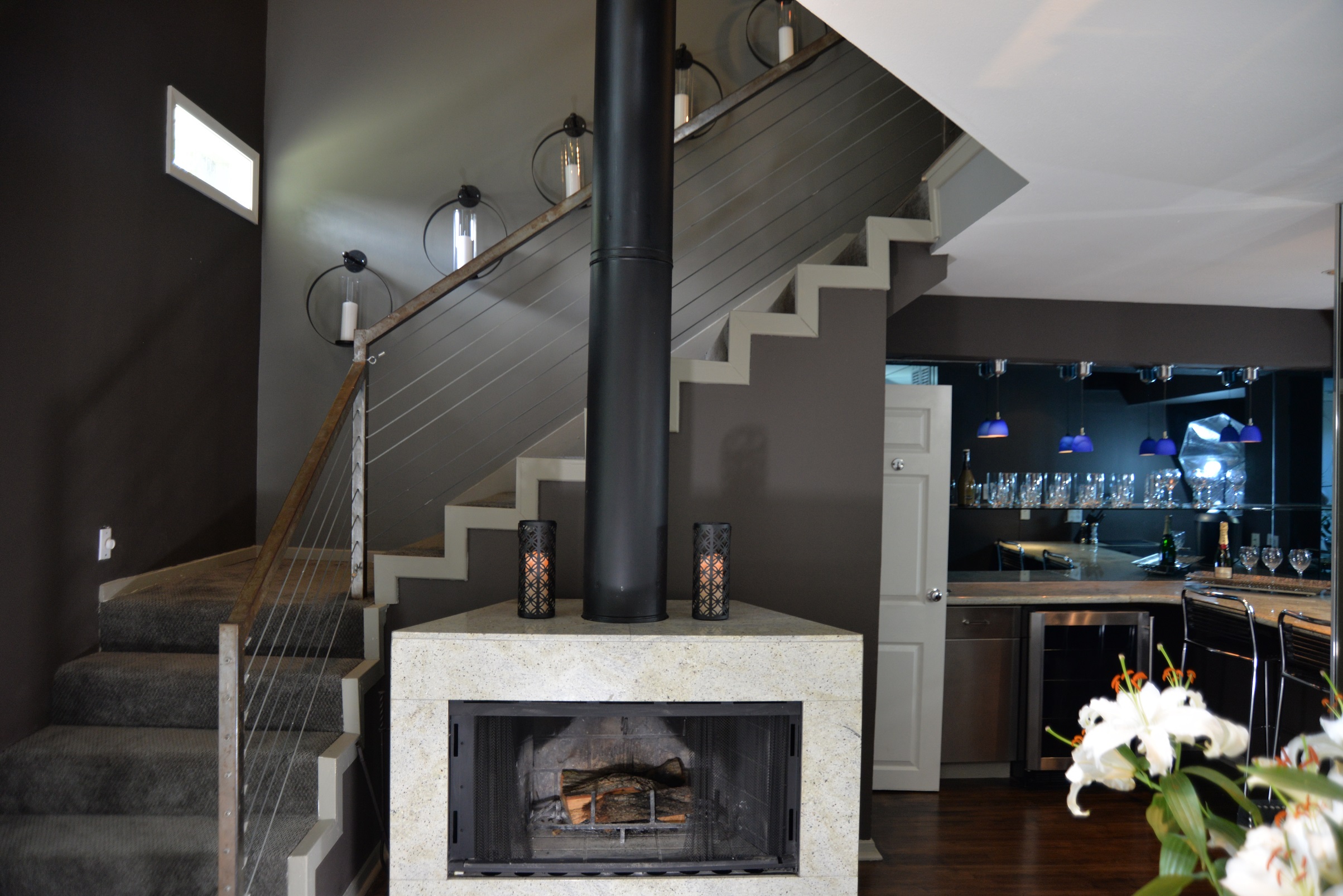 Apartment 5.3 Fireplace _ Stairs to loft.JPG