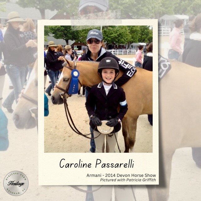 Can you name the pony rider sporting Devon blue in this photo? Swipe right ➡️ to find out! #tbt 

....

It's our own Caroline Passarelli, sharing a winning moment with Patricia Griffith and Armani at the 2014 Devon Horse Show 🏆 After celebrating man