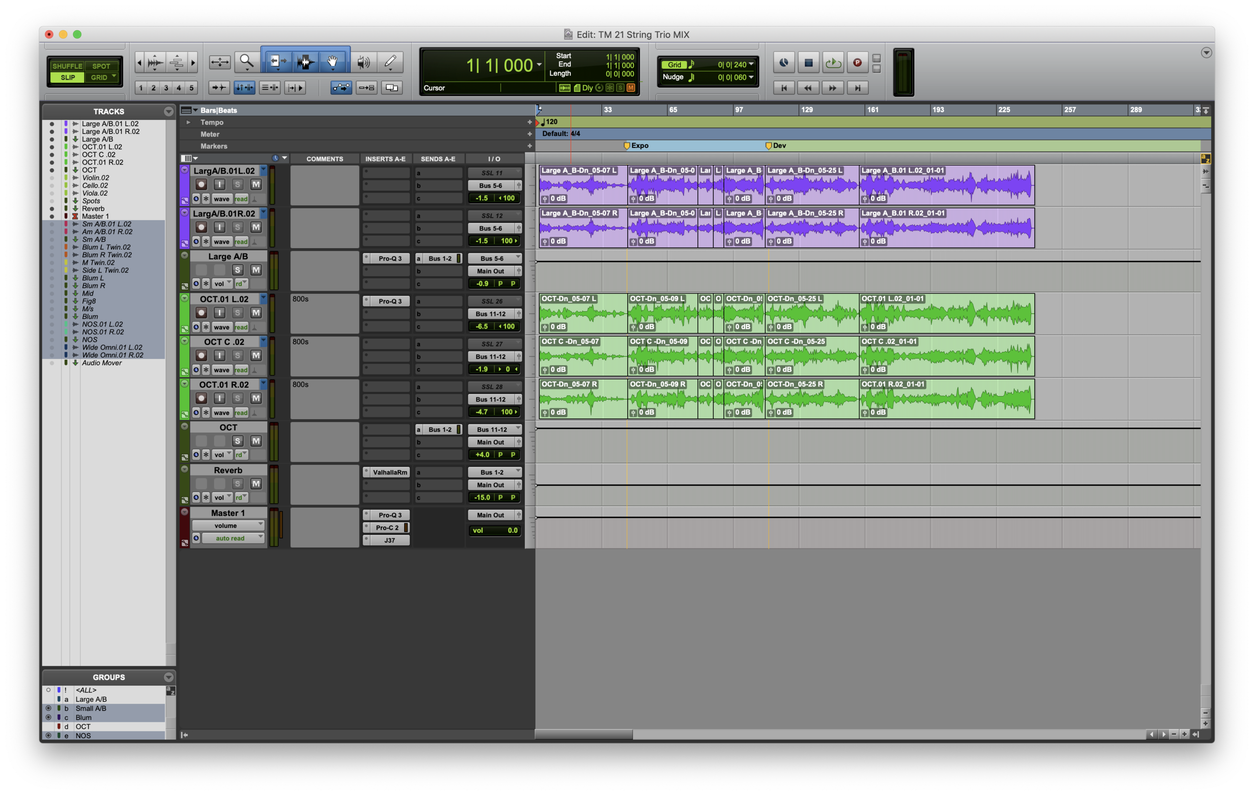 ProTools Edit Window