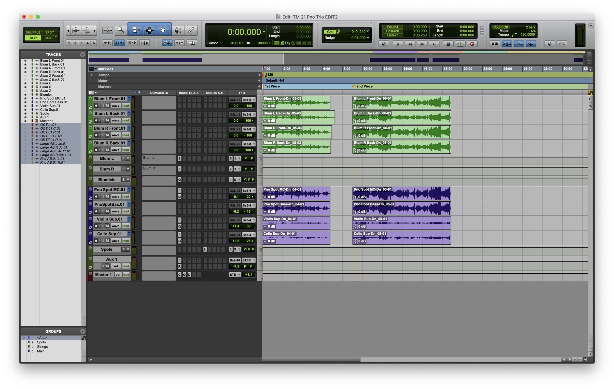ProTools Edit Window