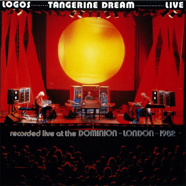Logos agogo: In late 1982, TD toured Europe, performing 31 gigs in Austria, Hungary, Yugoslavia, the UK, Belgium, West and East Germany. Logos Live features sections of their concert at the Dominion Theatre in London. Cover photo by Monique Froese.
