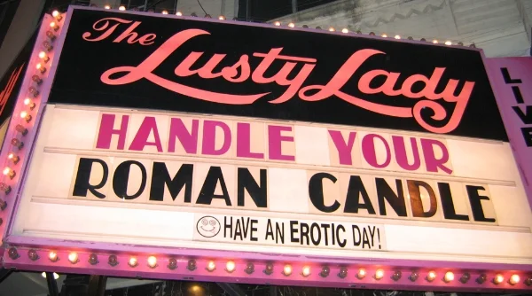 Sneaky peep: known for its amusing marquee announcements, The Lusty Lady sat directly opposite the Seattle Art Museum until it closed down in 2010.