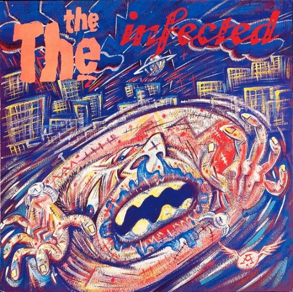 Toothsome: ‘Infected’ (1986) is The The’s most commercially successful album, despite its political and apocalyptic subject matter. Andy Dog’s artwork reflects its nightmarish themes, while the logo is reproduced in a spongy, fleshy tone.