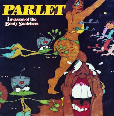 Parlez vous? Parlet was an all-female P-Funk spinoff group formed by Mallia Franklin, Jeanette Washington and Debbie Wright. This was their second album, released in 1979. Art by Ronald ‘Stozo’ Edwards.