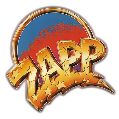 Second helping: For ‘Zapp II’ (1982), a more orthodox logo by Simon Levy was introduced. This borrowed elements from Stozo’s original and went on to become the band’s signature marque.
