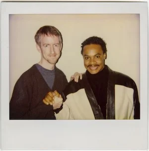 Zapp snap: interviewer Norman Hathaway with Zapp’s Roger Troutman in 1992.