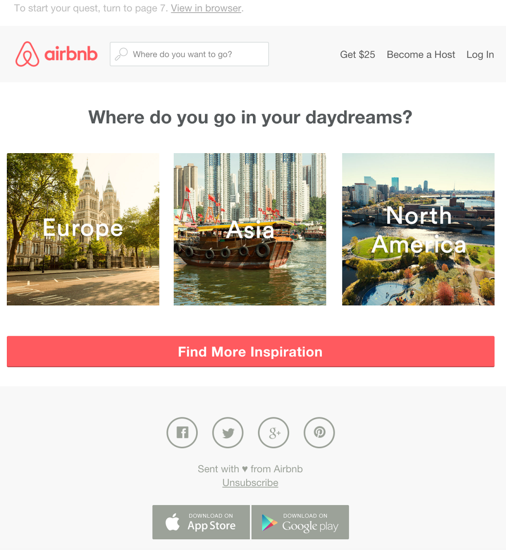 Airbnb images via Really Good Emails
