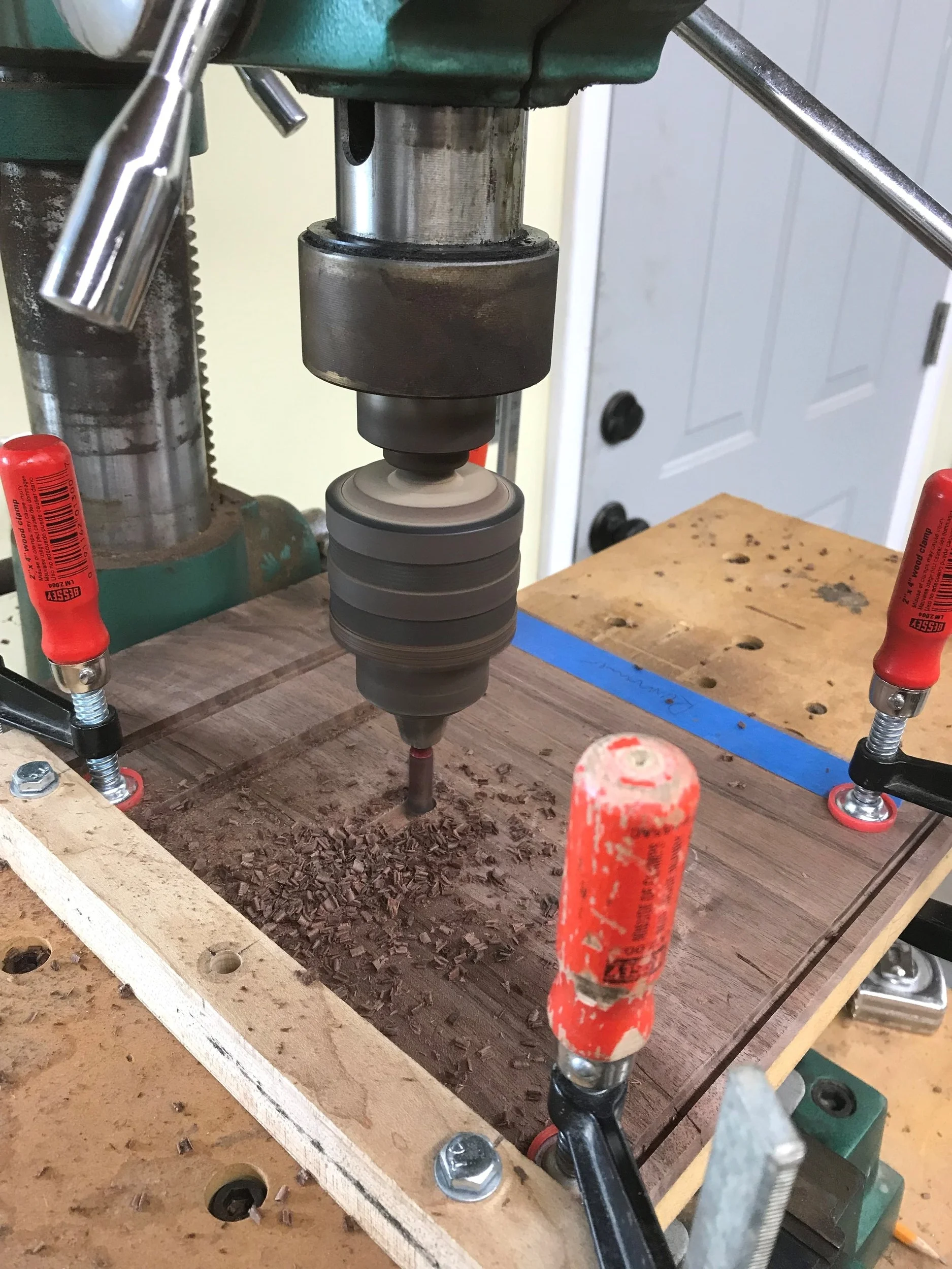 Cutting dados for drawer runners with a milling machine.
