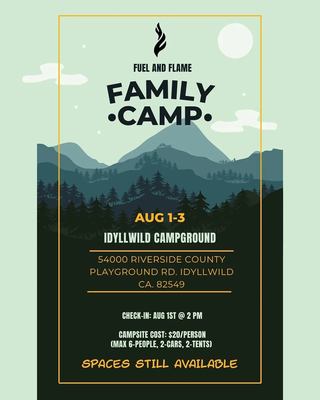 Family Camp this weekend 🏕️☀️
If you are interested in joining us contact Nora. There are a few spots available. 
If you are not able to join us for camp, join us for our Sunday service at our campsite. EVERYONE is invited. See flyers for details.