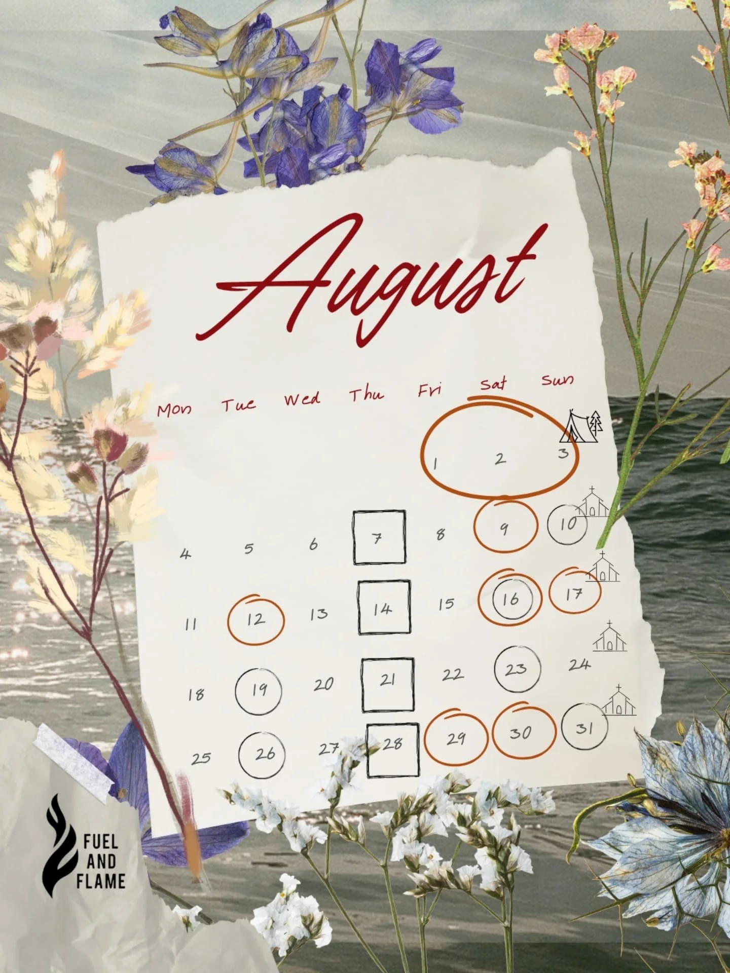 August at Fuel & Flame is busy! 📖⛪️🫂🙏🍲⛱️
From lake days to healing rooms, this month is PACKED with purpose, passion, and power.
Don't just scroll- be part of what God's doing.
Leave a comment if you're coming to any event this month! We want