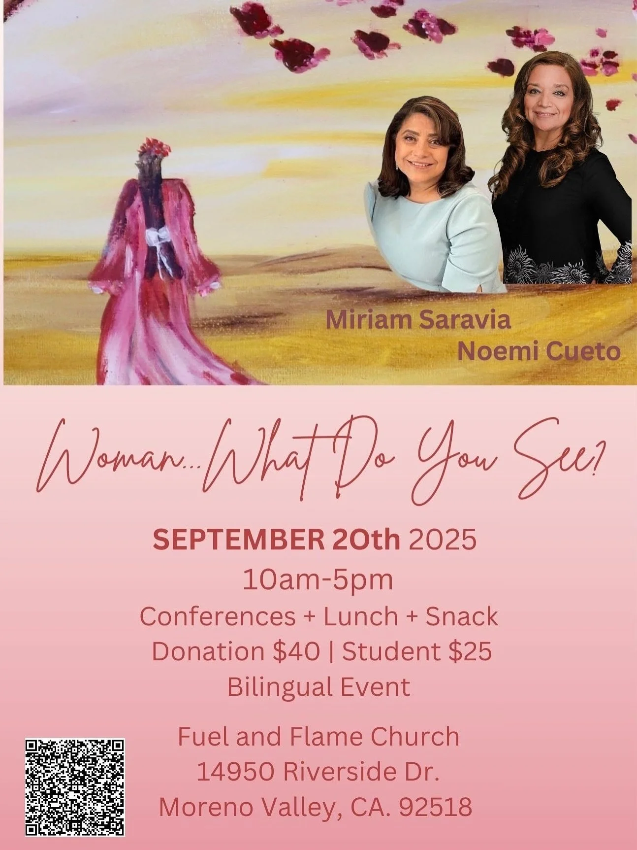 Don’t miss out on what God is doing. Come to our Bilingual Women event THIS Saturday 9/20 at Fuel and Flame Church.
Text fuelandflame to 77977 to register for more information 951-756-5318
-
No te pierdas lo que Dios está haciendo. Ven