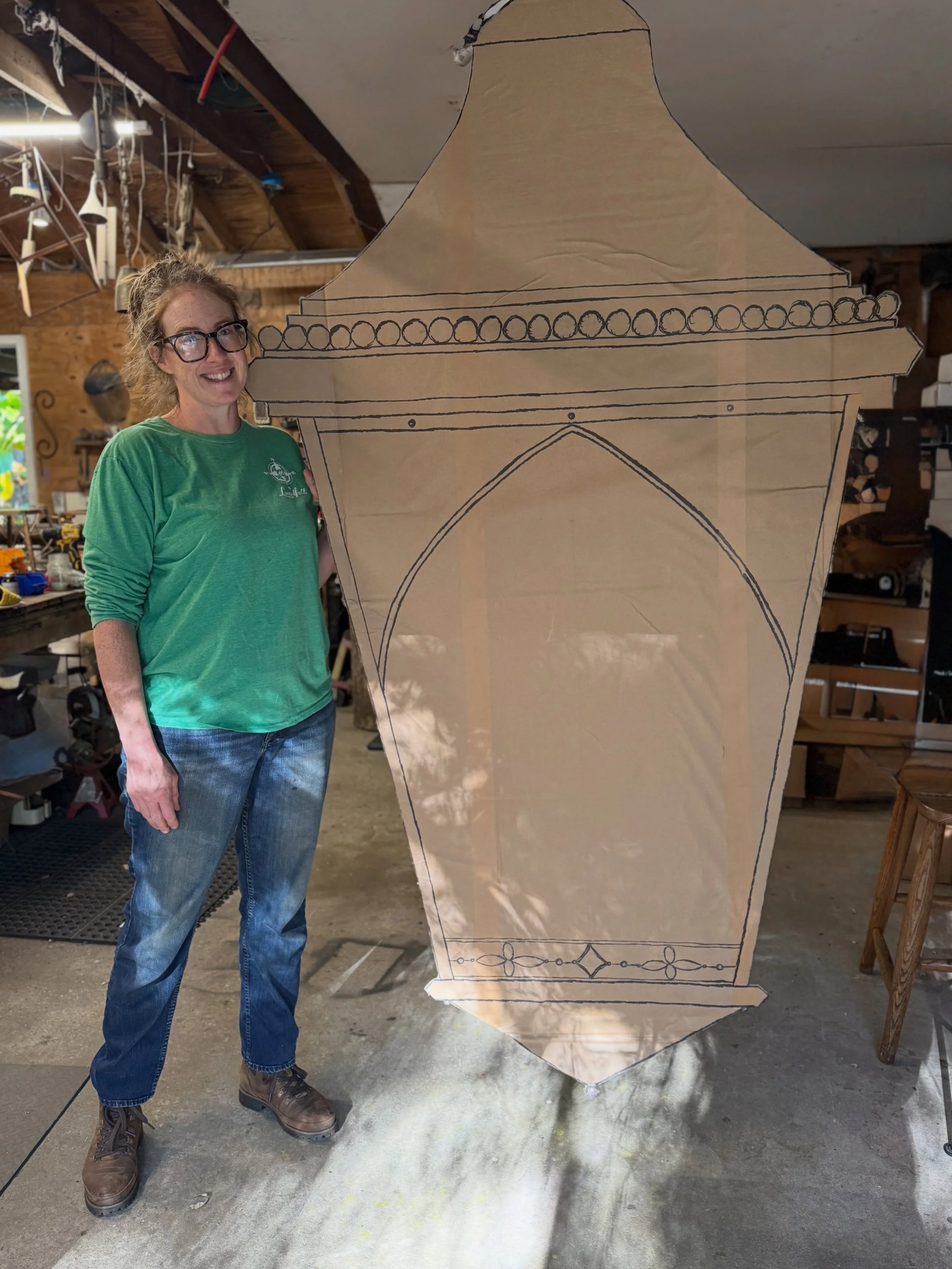 The largest life-size mock up to date, at 6-1/2 feet tall&hellip; but amazingly, she looked just right when we met on site at The Cathedral of St. Luke and St. Paul in #charleston yesterday and hoisted her up to check the scale and calculate the posi
