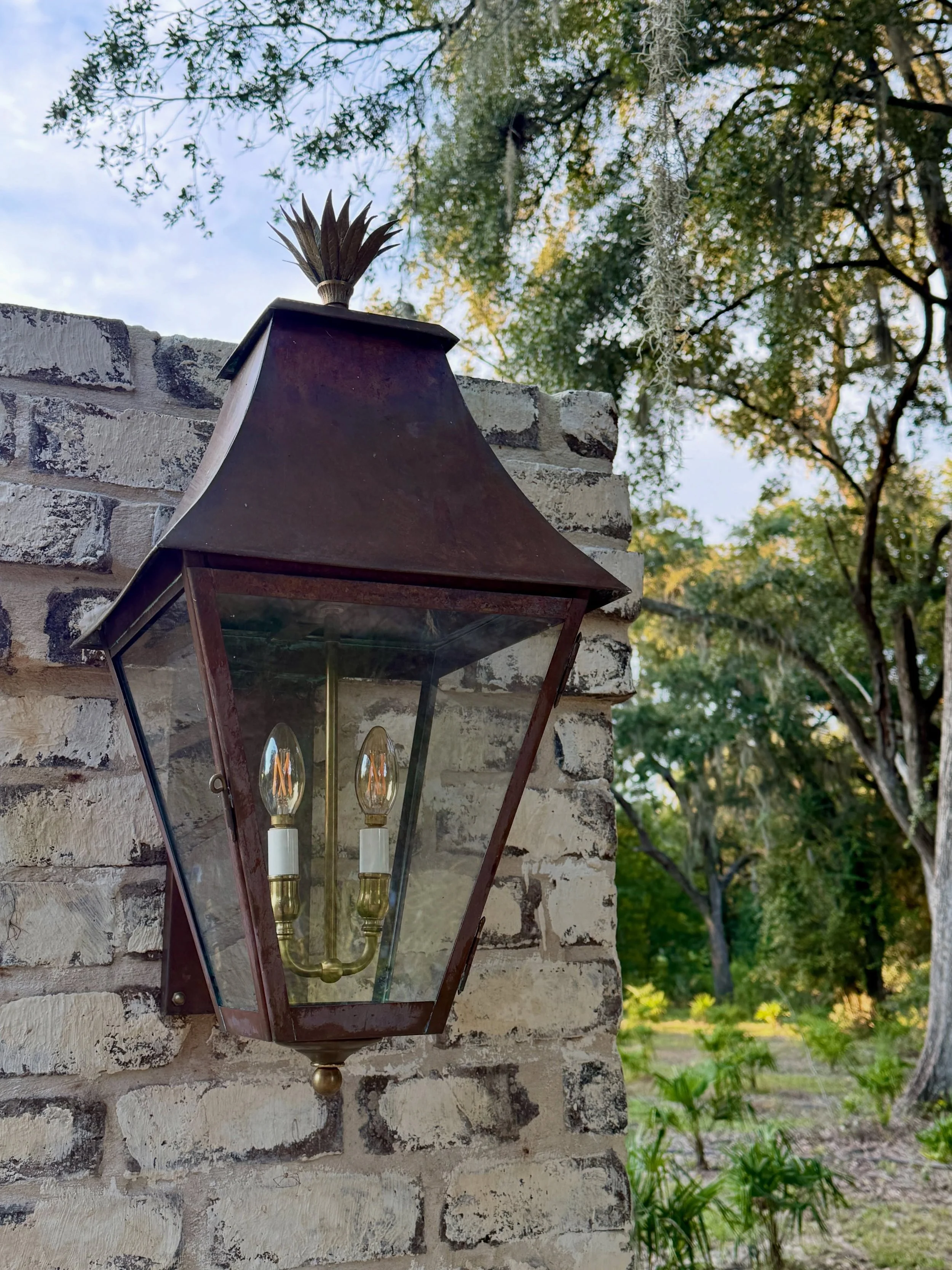 When your neighbors have a palm tree farm, of course they will need a palm finial! 

And there&rsquo;s nothing like the salt air for making that gorgeous copper patina happen fast. This is just one month after installation! 

#lowcountryliving #custo
