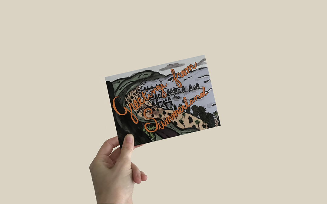 Renée Reizman. Greetings from Summerland . 2019. Mail art project.