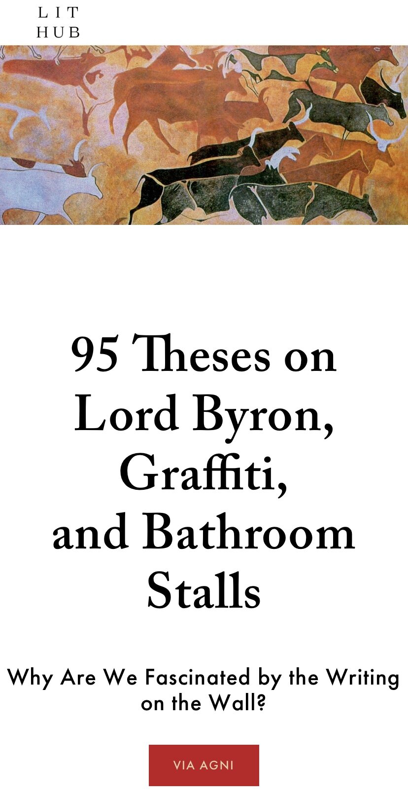 95 Theses on Lord Byron, Graffiti and Bathroom Stalls