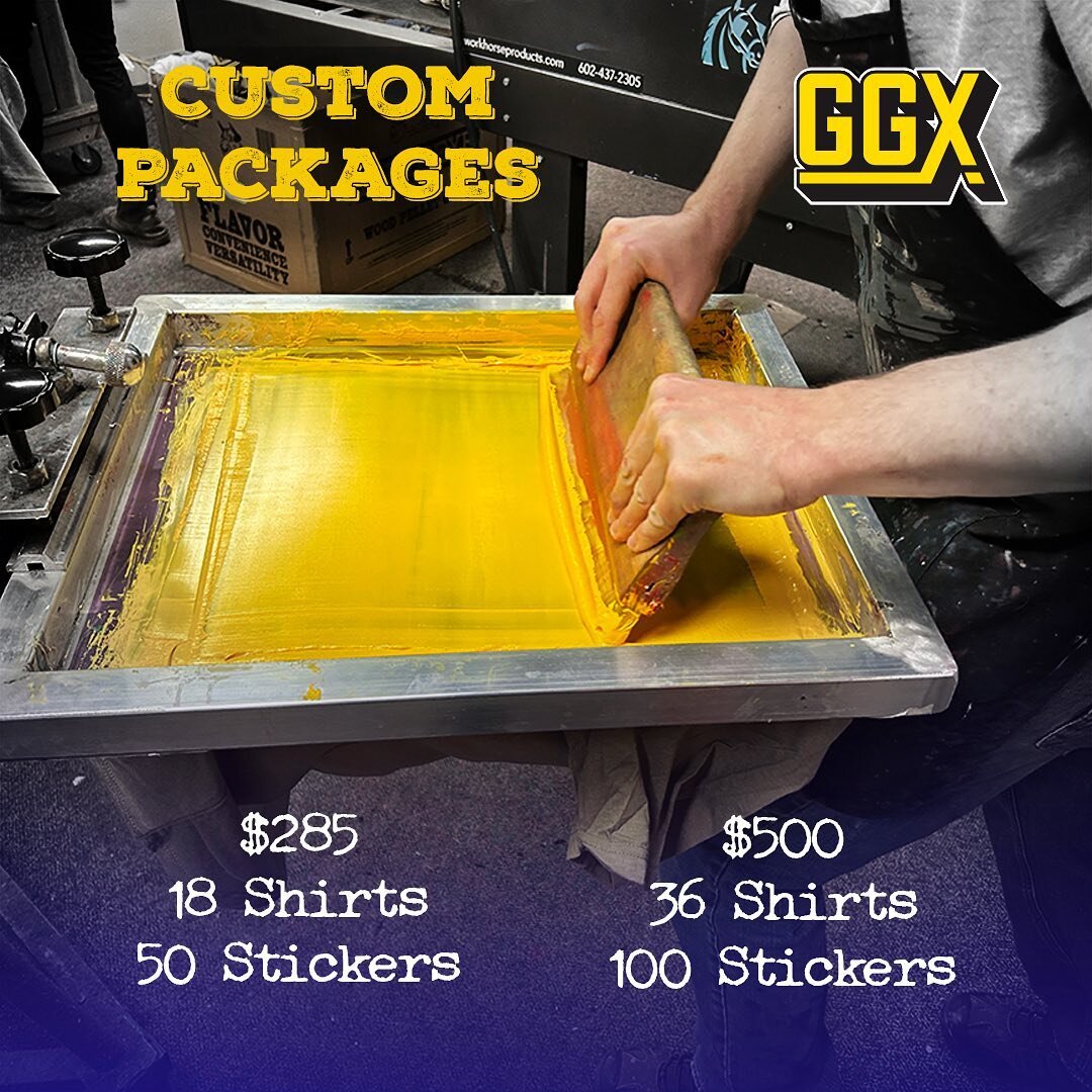 Whether you have a well established business, one that's starting out, or just want some merchandise made for you and some friends, everyone can benefit from custom merchandise!

Guerrilla Graphix offers a couple of starter packages! These packages i