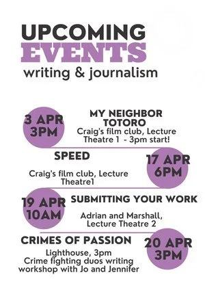 Writing &amp; Journalism Events - 3rd- 20th April