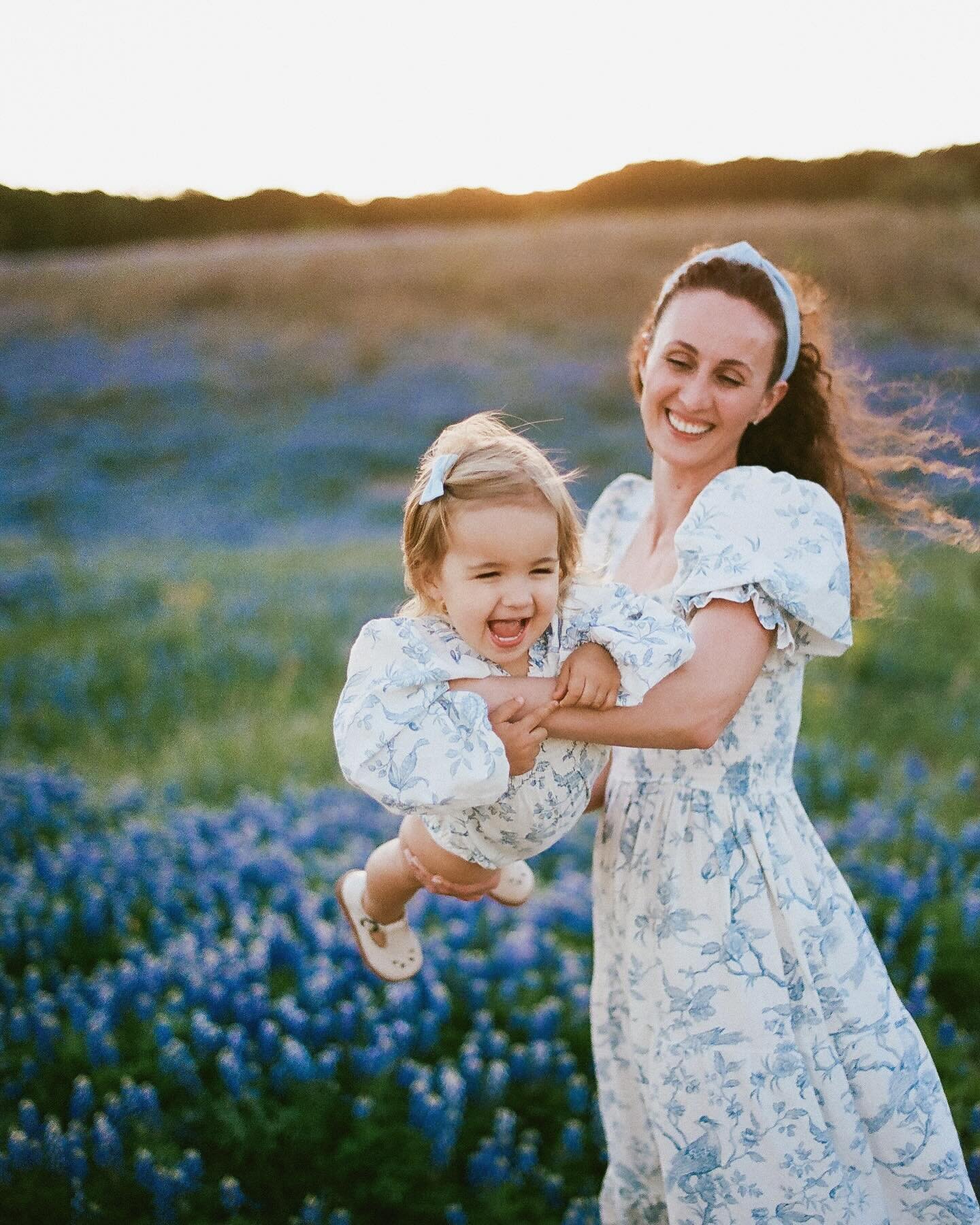 texas blue bonnets and my curly girls