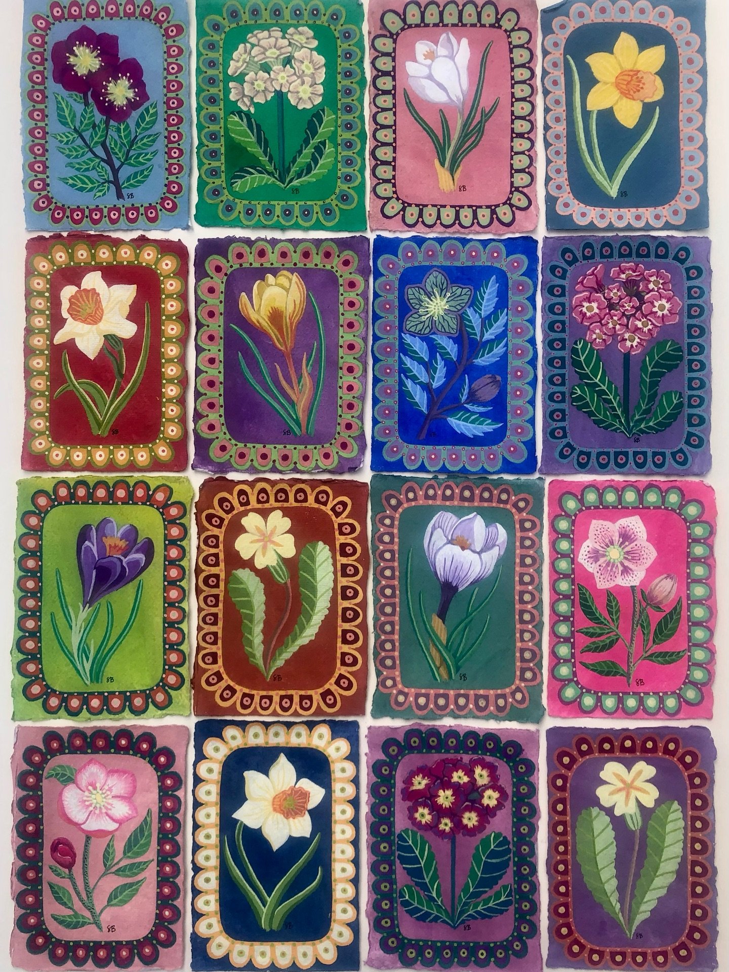 Sixteen small paintings from my 100 day project, I love how they look all grouped together as a collection. 

Do you have a favourite? I&rsquo;d love to know 💖

@dothe100dayproject @devon_artist_network 
#the100dayproject #100daysofplay #paintingspr
