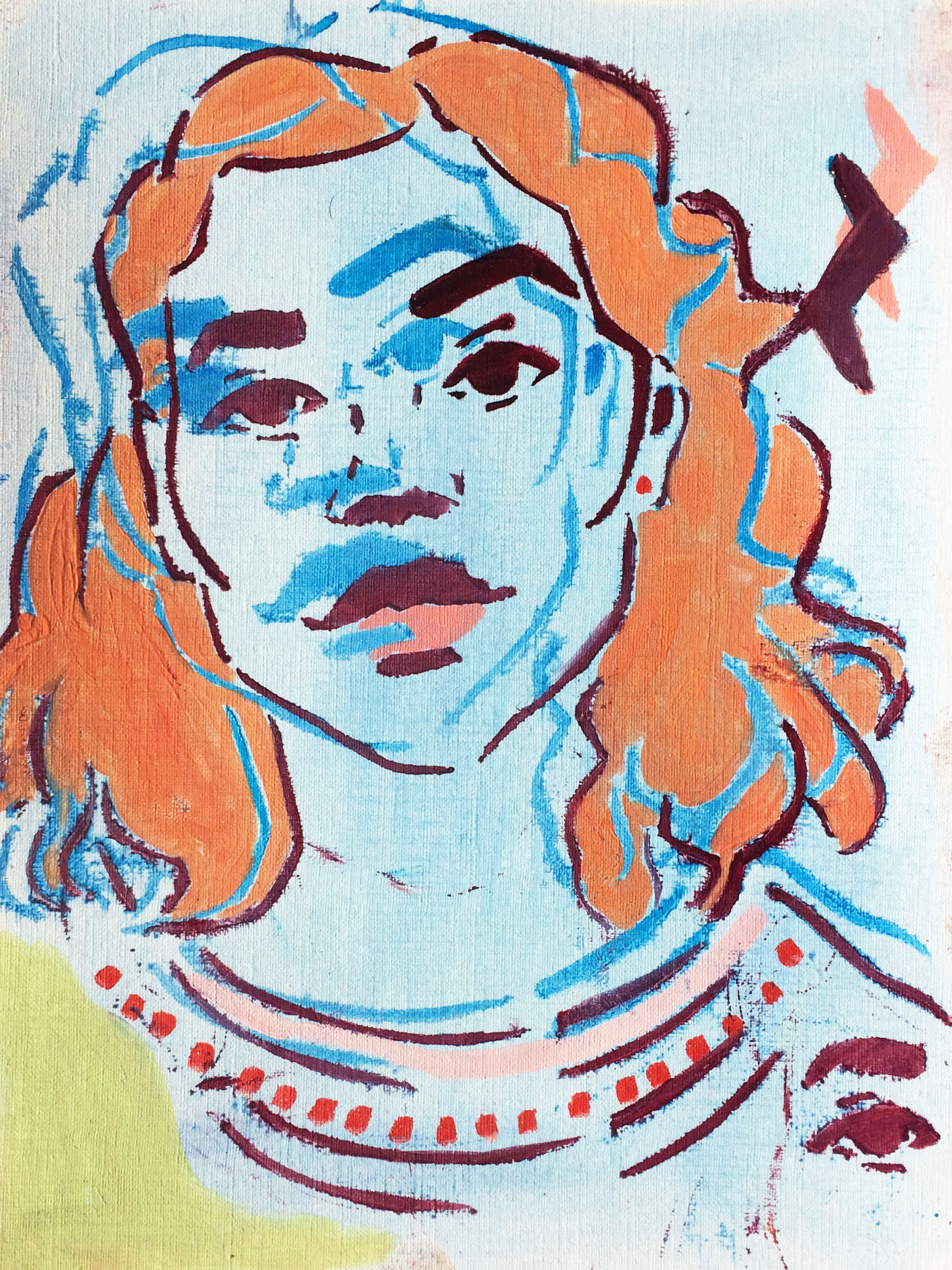 Blue Stencil Girl