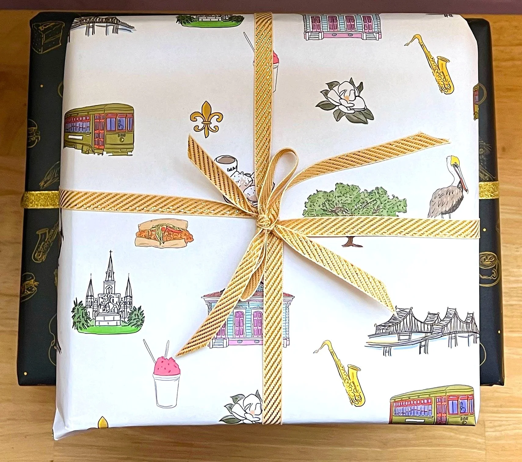 New Orleans Wrapping Paper Love Illustrations Walkingmanstudios